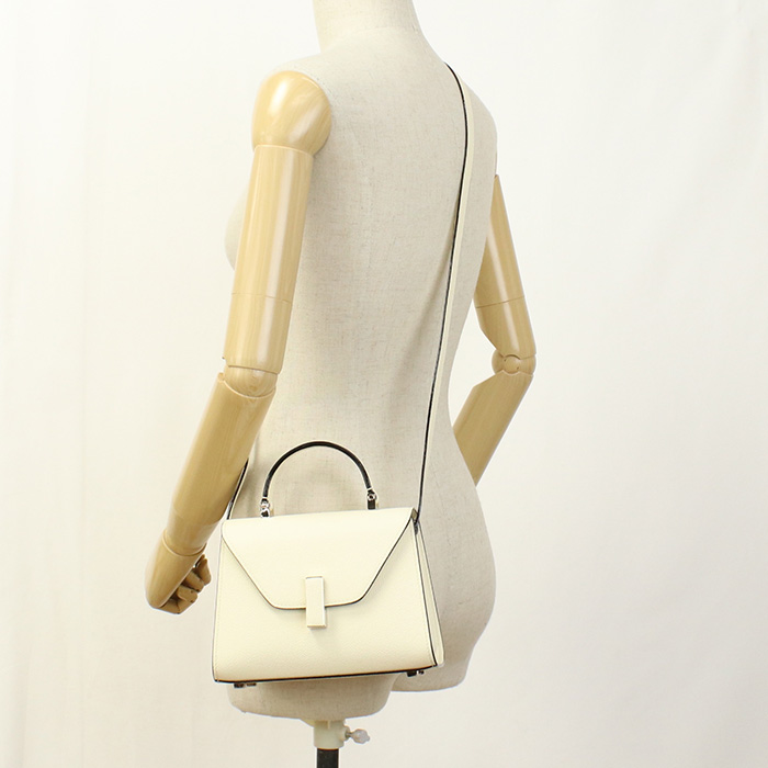 ヴァレクストラ VALEXTRA マイクロ イジィデ MICRO ISIDE ハンドバッグ 2WAY ショルダー V5E23 028 000W ホワイト系 - 画像 (13)
