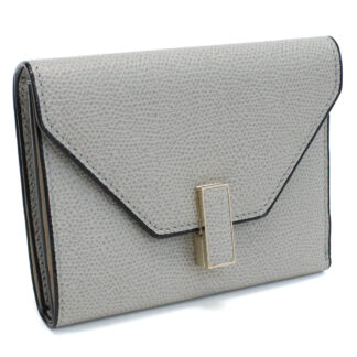 ヴァレクストラ VALEXTRA  三折財布小銭入付き イジィデ ウォレットV9E05　028　00CEグレー系 wallet-01 mini-01