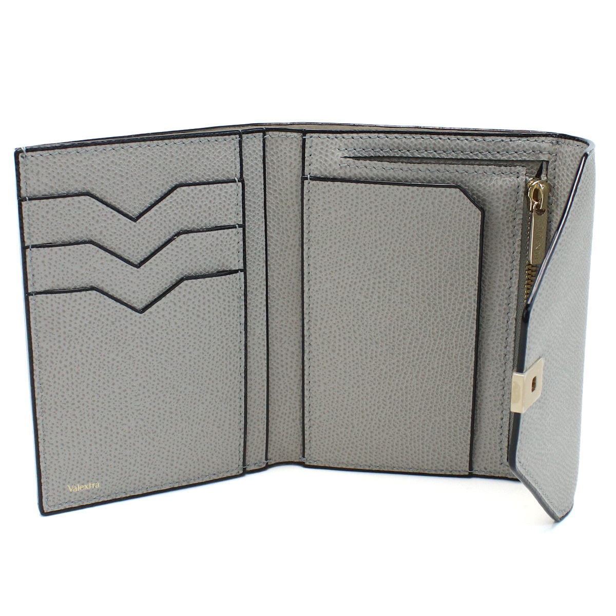 ヴァレクストラ VALEXTRA 三折財布小銭入付き イジィデ ウォレットV9E05 028 00CEグレー系 wallet-01 mini-01 - 画像 (8)
