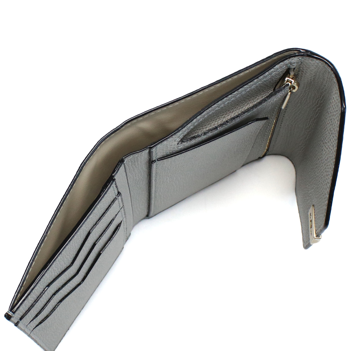 ヴァレクストラ VALEXTRA 三折財布小銭入付き イジィデ ウォレットV9E05 028 00CEグレー系 wallet-01 mini-01 - 画像 (9)