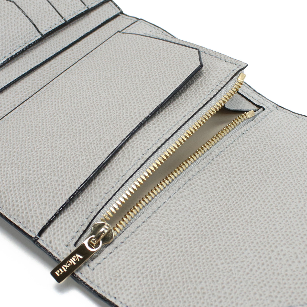 ヴァレクストラ VALEXTRA 三折財布小銭入付き イジィデ ウォレットV9E05 028 00CEグレー系 wallet-01 mini-01 - 画像 (10)